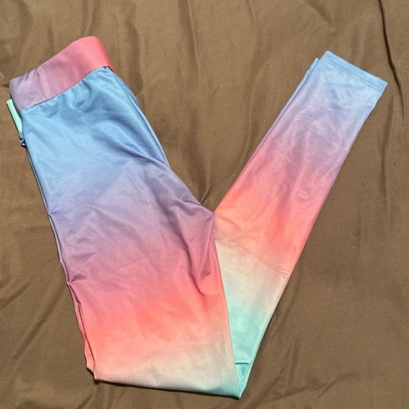 SHEIN Pants - Shein Shiny Ombre Rainbow Skinny Leggings